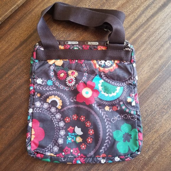 vintage print LeSportsac crossbody adjustable bag - Picture 3 of 4